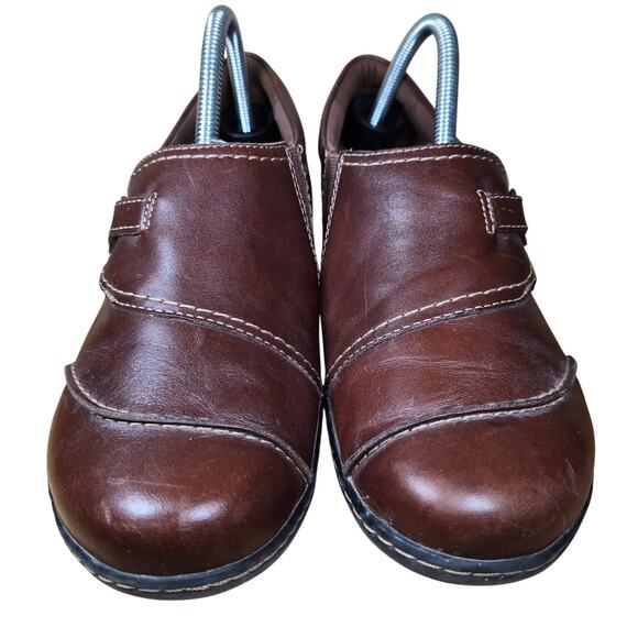 Women's Clarks Bendables Ashland Alpine Slip-On Loafers Brown Leather Womens 9.5 - Picture 2 of 8